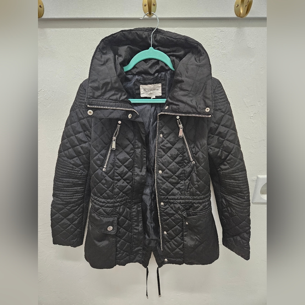 Bcb generation black quilted jacket